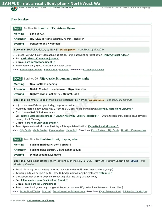 Sample PDF day page